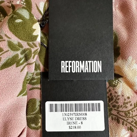 REFORMATION - ELYSE DRESS - IRENE - SIZE 8 (RUNS 1 SIZE SMALLER) - Picture 10 of 10